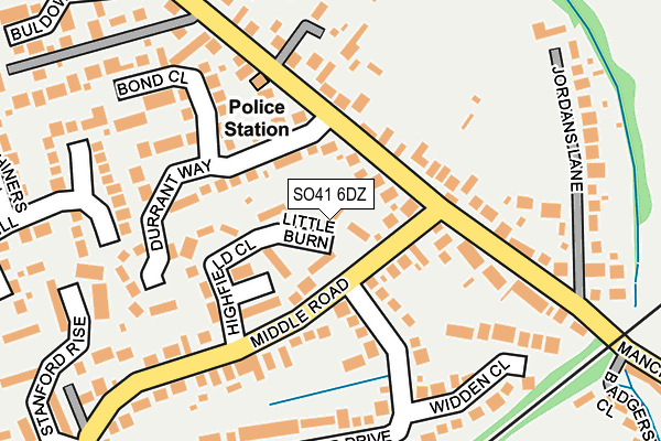 SO41 6DZ map - OS OpenMap – Local (Ordnance Survey)