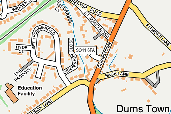 SO41 6FA map - OS OpenMap – Local (Ordnance Survey)