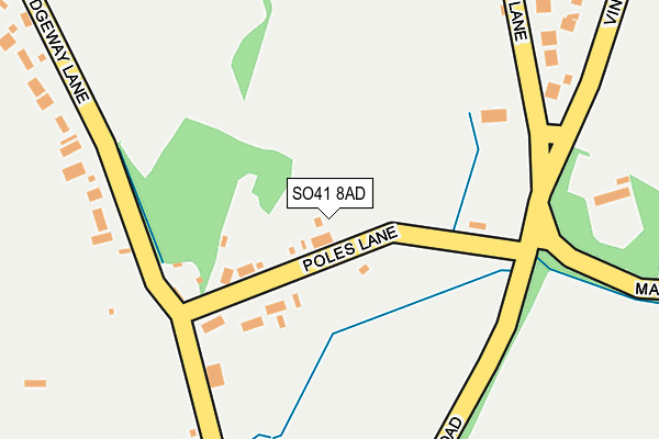 SO41 8AD map - OS OpenMap – Local (Ordnance Survey)