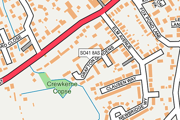 SO41 8AS map - OS OpenMap – Local (Ordnance Survey)