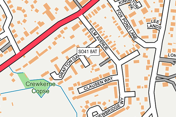 SO41 8AT map - OS OpenMap – Local (Ordnance Survey)
