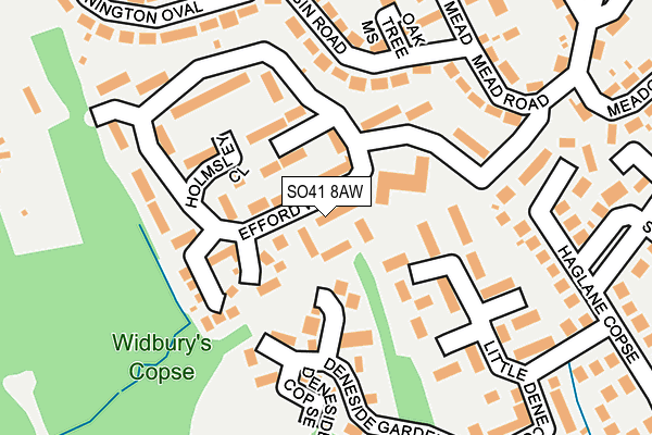 SO41 8AW map - OS OpenMap – Local (Ordnance Survey)