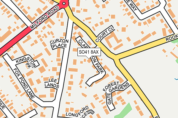 SO41 8AX map - OS OpenMap – Local (Ordnance Survey)