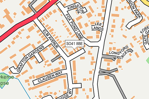 SO41 8BE map - OS OpenMap – Local (Ordnance Survey)