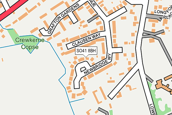 SO41 8BH map - OS OpenMap – Local (Ordnance Survey)