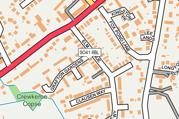 SO41 8BL map - OS OpenMap – Local (Ordnance Survey)