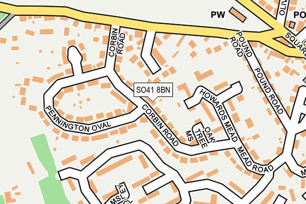 SO41 8BN map - OS OpenMap – Local (Ordnance Survey)