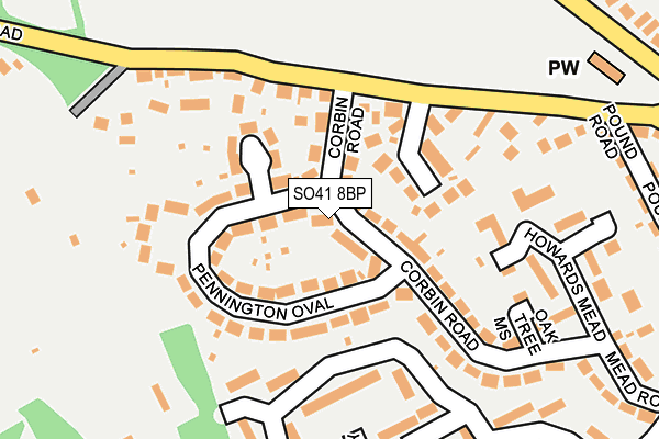 SO41 8BP map - OS OpenMap – Local (Ordnance Survey)