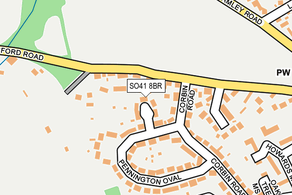 SO41 8BR map - OS OpenMap – Local (Ordnance Survey)