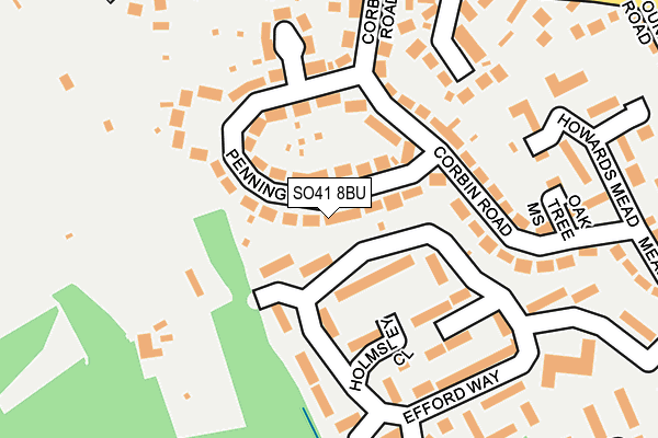 SO41 8BU map - OS OpenMap – Local (Ordnance Survey)