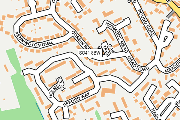SO41 8BW map - OS OpenMap – Local (Ordnance Survey)