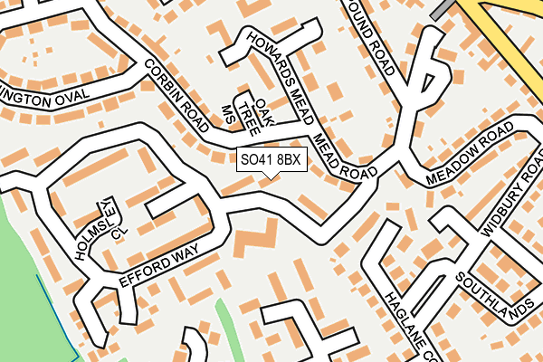 SO41 8BX map - OS OpenMap – Local (Ordnance Survey)