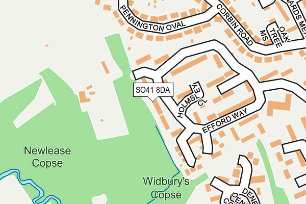 SO41 8DA map - OS OpenMap – Local (Ordnance Survey)