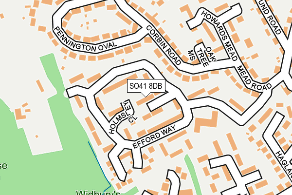 SO41 8DB map - OS OpenMap – Local (Ordnance Survey)