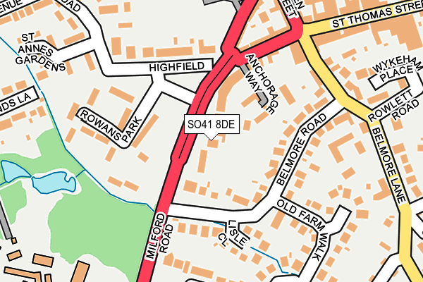 SO41 8DE map - OS OpenMap – Local (Ordnance Survey)