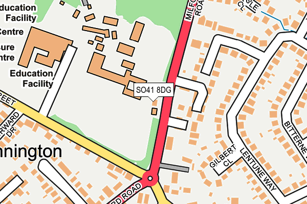 SO41 8DG map - OS OpenMap – Local (Ordnance Survey)