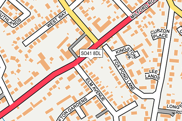 SO41 8DL map - OS OpenMap – Local (Ordnance Survey)