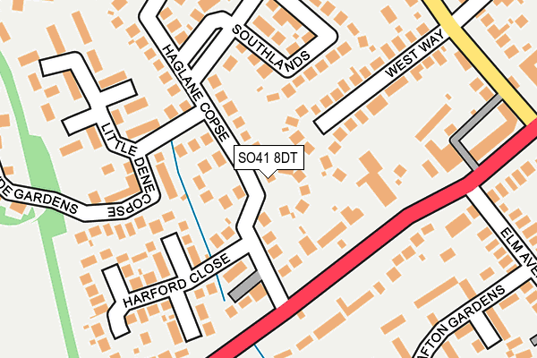 SO41 8DT map - OS OpenMap – Local (Ordnance Survey)