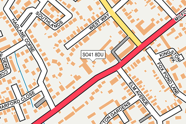 SO41 8DU map - OS OpenMap – Local (Ordnance Survey)