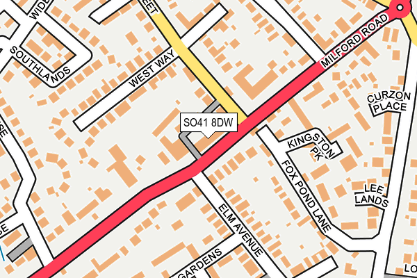SO41 8DW map - OS OpenMap – Local (Ordnance Survey)