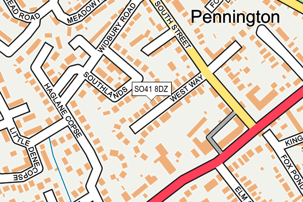 SO41 8DZ map - OS OpenMap – Local (Ordnance Survey)