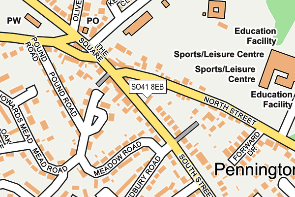 SO41 8EB map - OS OpenMap – Local (Ordnance Survey)