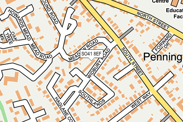 SO41 8EF map - OS OpenMap – Local (Ordnance Survey)