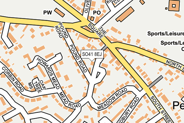 SO41 8EJ map - OS OpenMap – Local (Ordnance Survey)