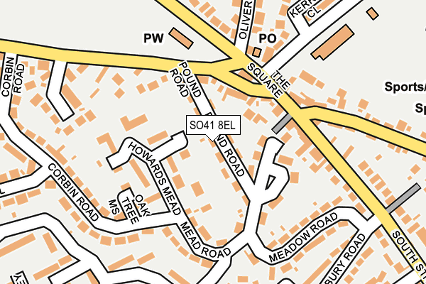SO41 8EL map - OS OpenMap – Local (Ordnance Survey)
