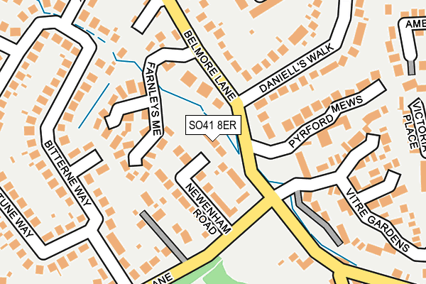 SO41 8ER map - OS OpenMap – Local (Ordnance Survey)