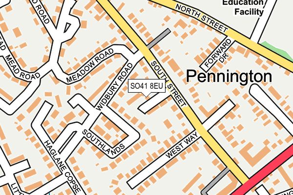 SO41 8EU map - OS OpenMap – Local (Ordnance Survey)