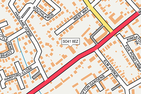 SO41 8EZ map - OS OpenMap – Local (Ordnance Survey)