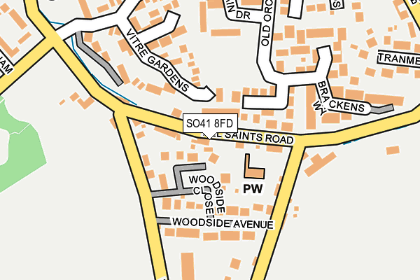 SO41 8FD map - OS OpenMap – Local (Ordnance Survey)