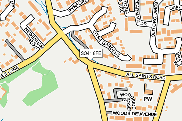 SO41 8FE map - OS OpenMap – Local (Ordnance Survey)