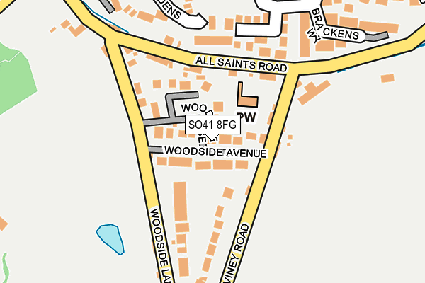 SO41 8FG map - OS OpenMap – Local (Ordnance Survey)