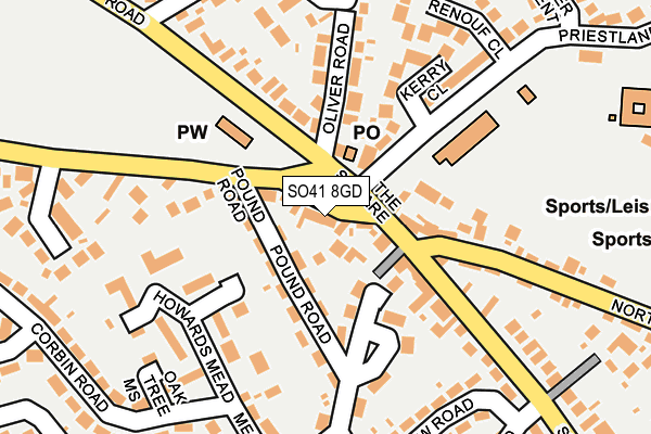 SO41 8GD map - OS OpenMap – Local (Ordnance Survey)
