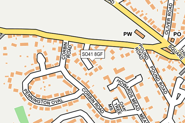 SO41 8GF map - OS OpenMap – Local (Ordnance Survey)