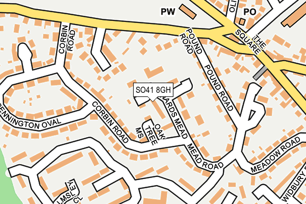 SO41 8GH map - OS OpenMap – Local (Ordnance Survey)