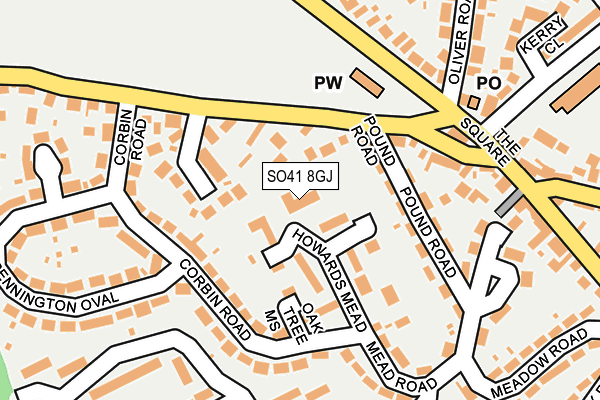 SO41 8GJ map - OS OpenMap – Local (Ordnance Survey)