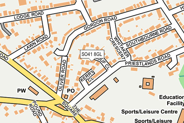 SO41 8GL map - OS OpenMap – Local (Ordnance Survey)