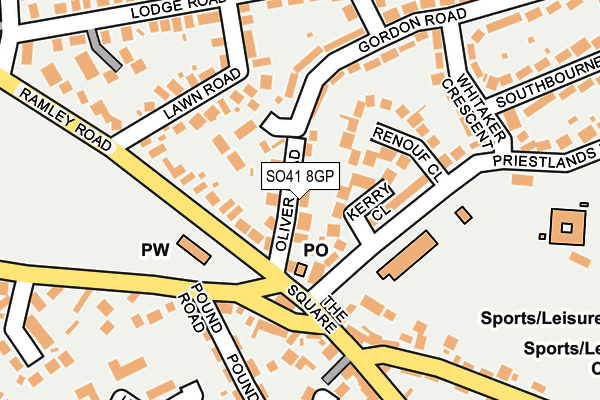 SO41 8GP map - OS OpenMap – Local (Ordnance Survey)