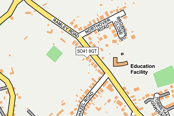 SO41 8GT map - OS OpenMap – Local (Ordnance Survey)
