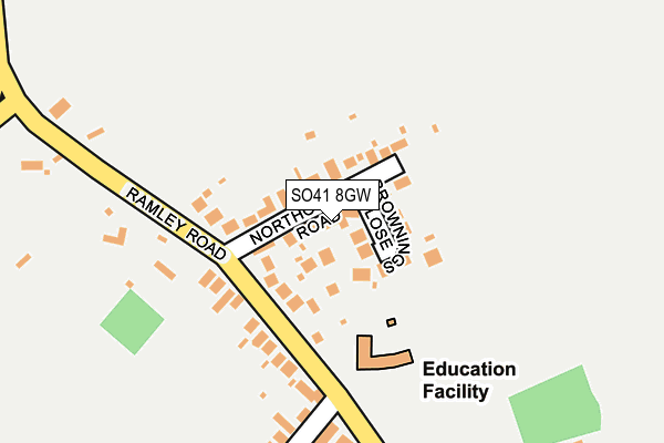 SO41 8GW map - OS OpenMap – Local (Ordnance Survey)