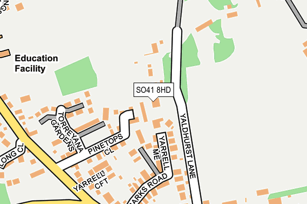 SO41 8HD map - OS OpenMap – Local (Ordnance Survey)
