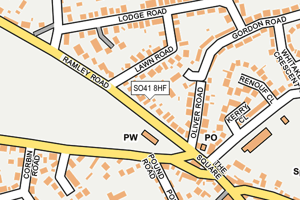 SO41 8HF map - OS OpenMap – Local (Ordnance Survey)