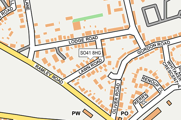SO41 8HG map - OS OpenMap – Local (Ordnance Survey)