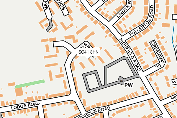 SO41 8HN map - OS OpenMap – Local (Ordnance Survey)