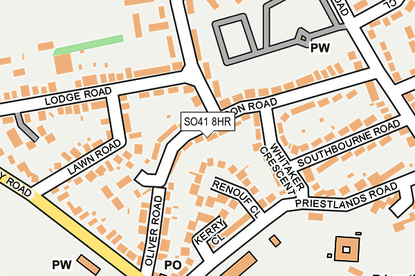 SO41 8HR map - OS OpenMap – Local (Ordnance Survey)