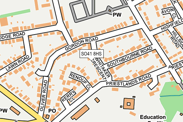SO41 8HS map - OS OpenMap – Local (Ordnance Survey)