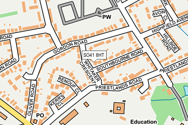 SO41 8HT map - OS OpenMap – Local (Ordnance Survey)